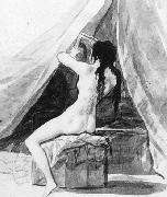 Francisco de goya y Lucientes, Nude Woman Holding a Mirror